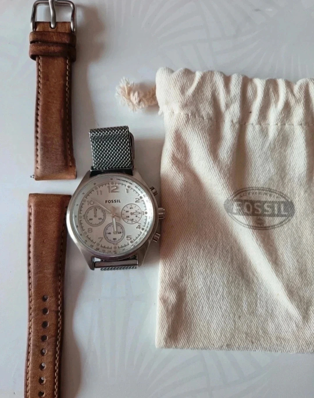 Fossil ch-2824 lederen chronographe horloge – photo 3